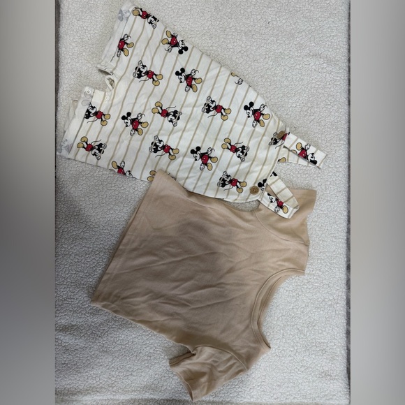 Mickey Mouse Baby Romper with Tan Shirt - Picture 2 of 2